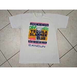Vtg Cancun Tequila Slammer Club Member Single Stitch Shirt Sz M Vacation Drinks